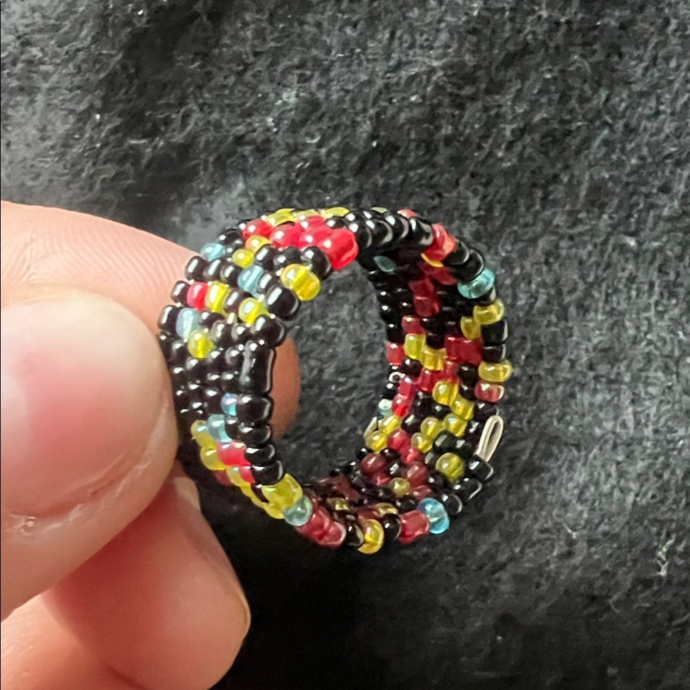 Colorful Beaded Stretch Ring - Picture 1 of 1